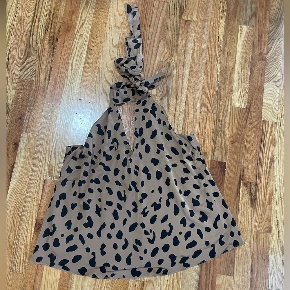 Halter Shift Top in Leopard print